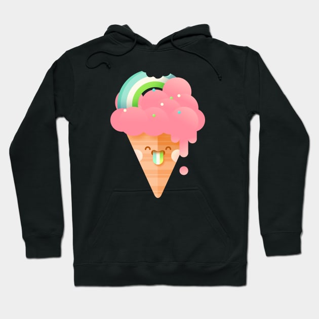 Strawberry Rainbow Ice Cream Hoodie by noeyedeer